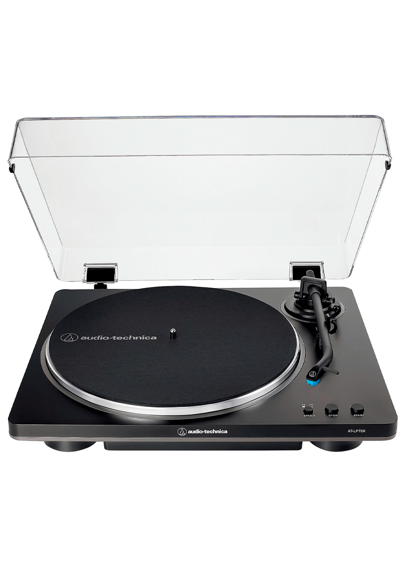 audio technica at lp70x bg fully automatic belt drive turntable black/grey