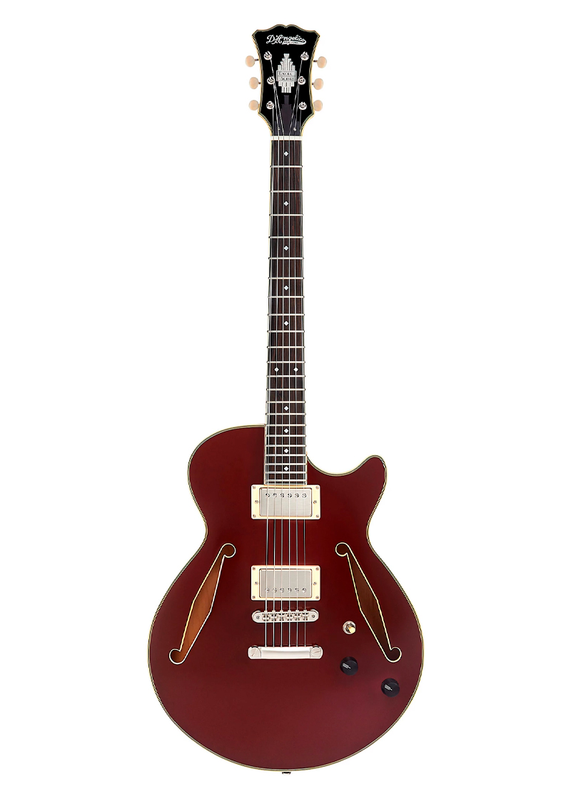 d'angelico excel ss tour semi hollow electric guitar with supro bolt bucker pickups and stopbar tailpiece
