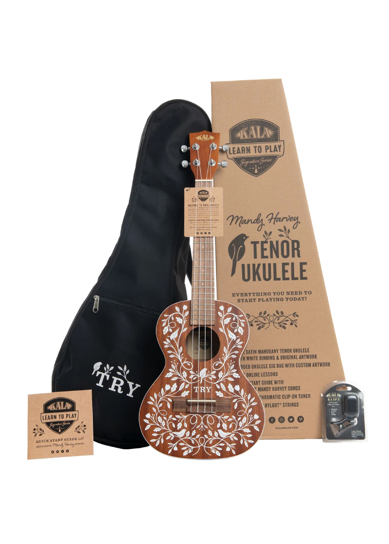 kala mandy harvey learn to play tenor ukulele satin natural