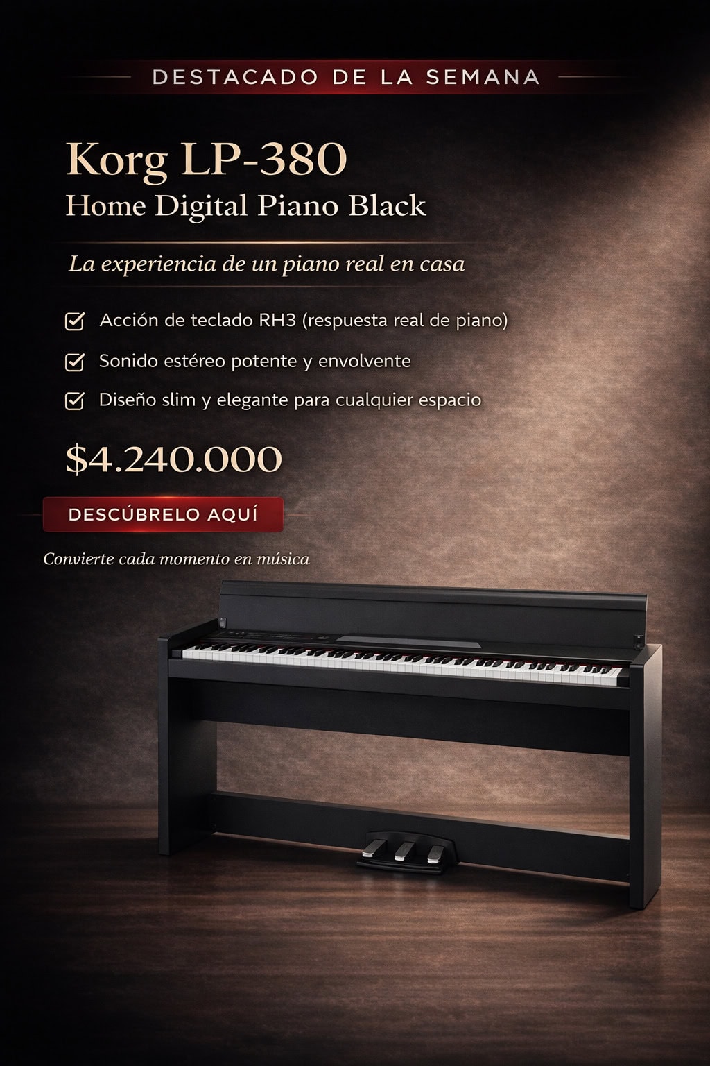 korg lp 380 home digital piano black