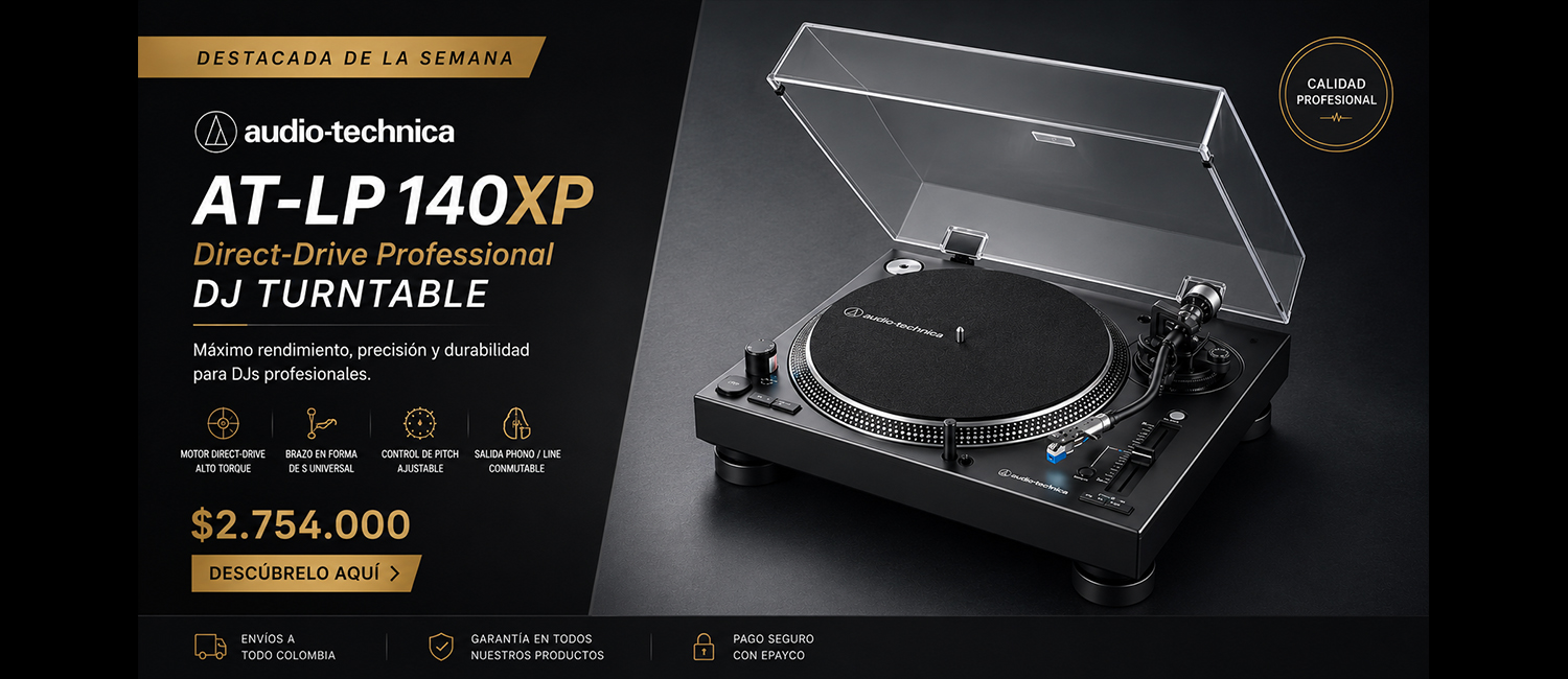 Tocadiscos profesional Audio-Technica AT-LP140XP negro