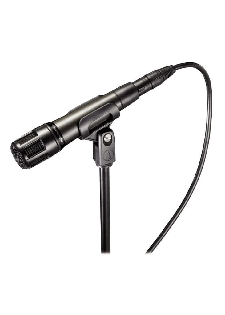 audio technica atm650 hypercardioid dynamic instrument microphone Micrófono para instrumentos Audio-Technica ATM650 con soporte