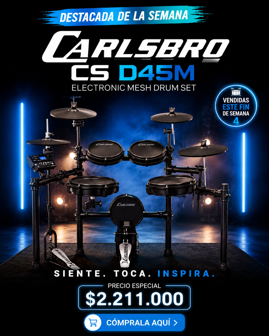 Batería electrónica Carlsbro CS D45M en oferta