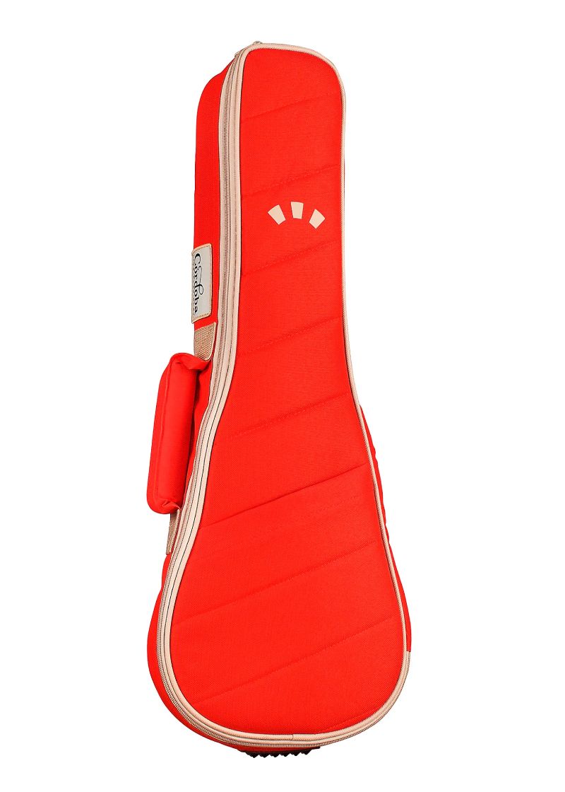cordoba 15cm matiz concert ukulele chili red Funda roja acolchada para ukelele con cremallera