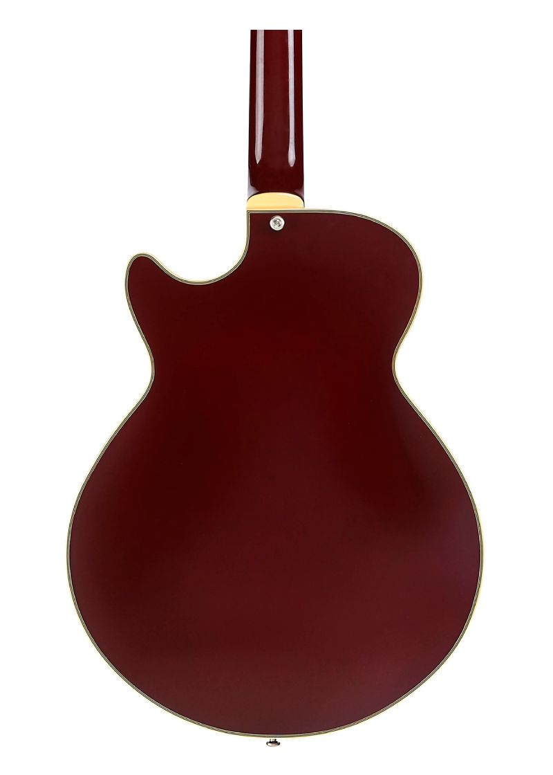 d'angelico excel ss tour semi hollow electric guitar with supro bolt bucker pickups and stopbar tailpiece Parte trasera de guitarra eléctrica roja
