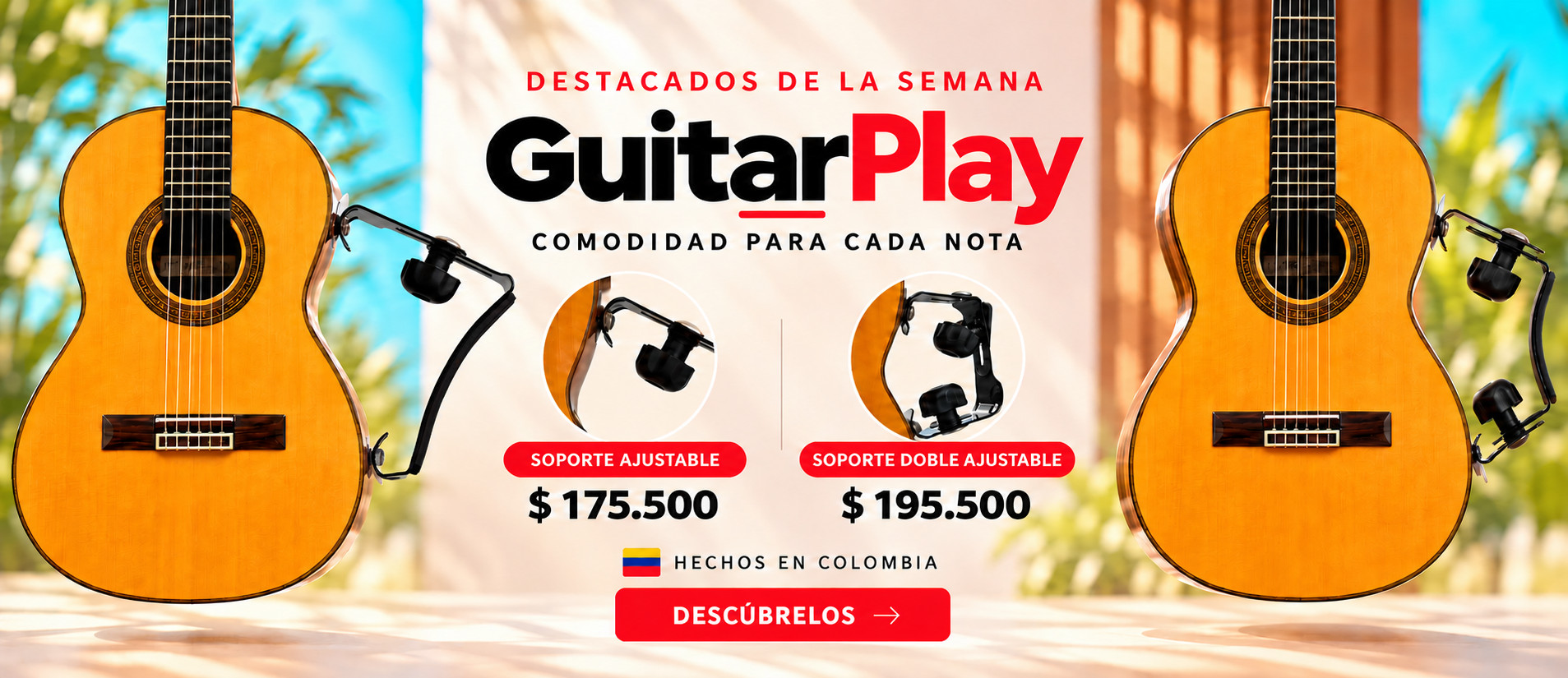 dos guitarras, soportes distintos