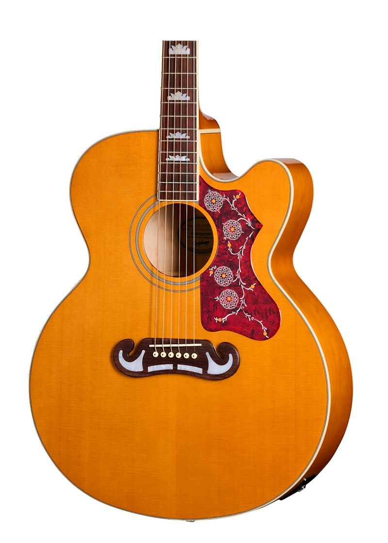 epiphone j 200 ec studio acoustic electric guitar Guitarra Epiphone J-200 EC Studio detalle del cuerpo Natural