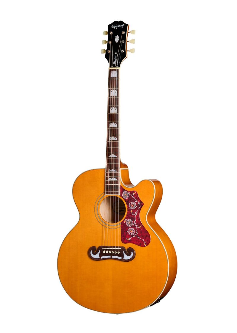 Guitarra Epiphone J-200 EC Studio vista frontal
