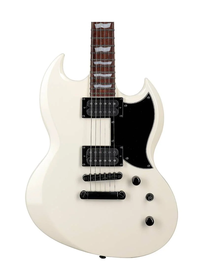 esp ltd viper 256 electric guitar snow white Guitarra eléctrica blanca tipo SG con doble cutaway