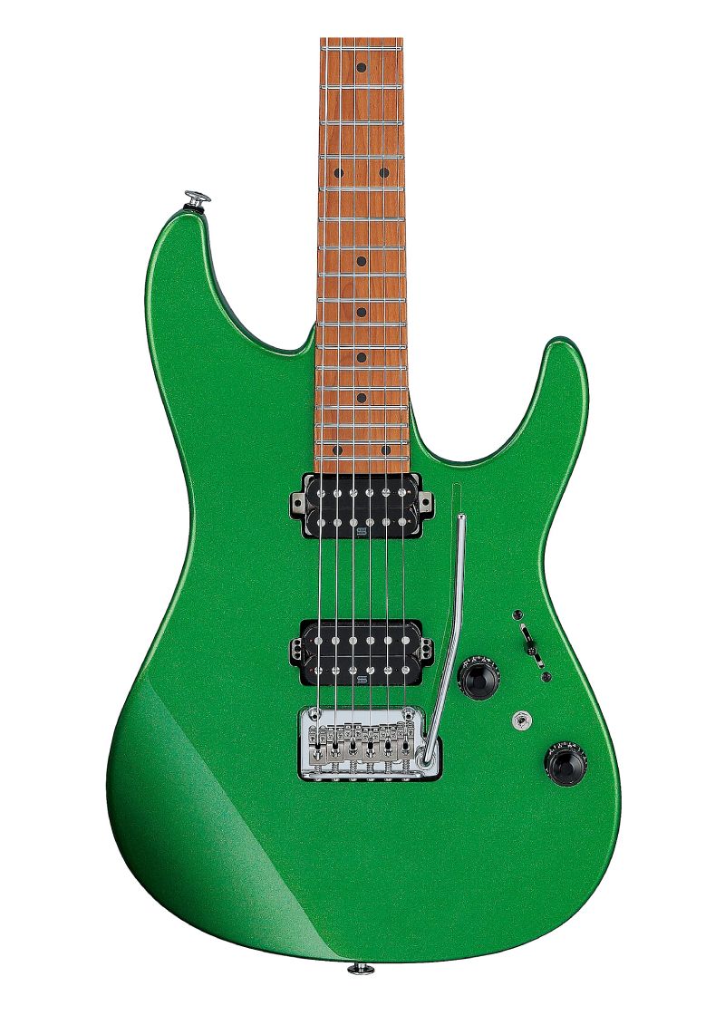 ibanez az2402 prestige electric guitar Guitarra eléctrica Ibanez AZ2402 Prestige detalle del cuerpo Apple Green Metallic
