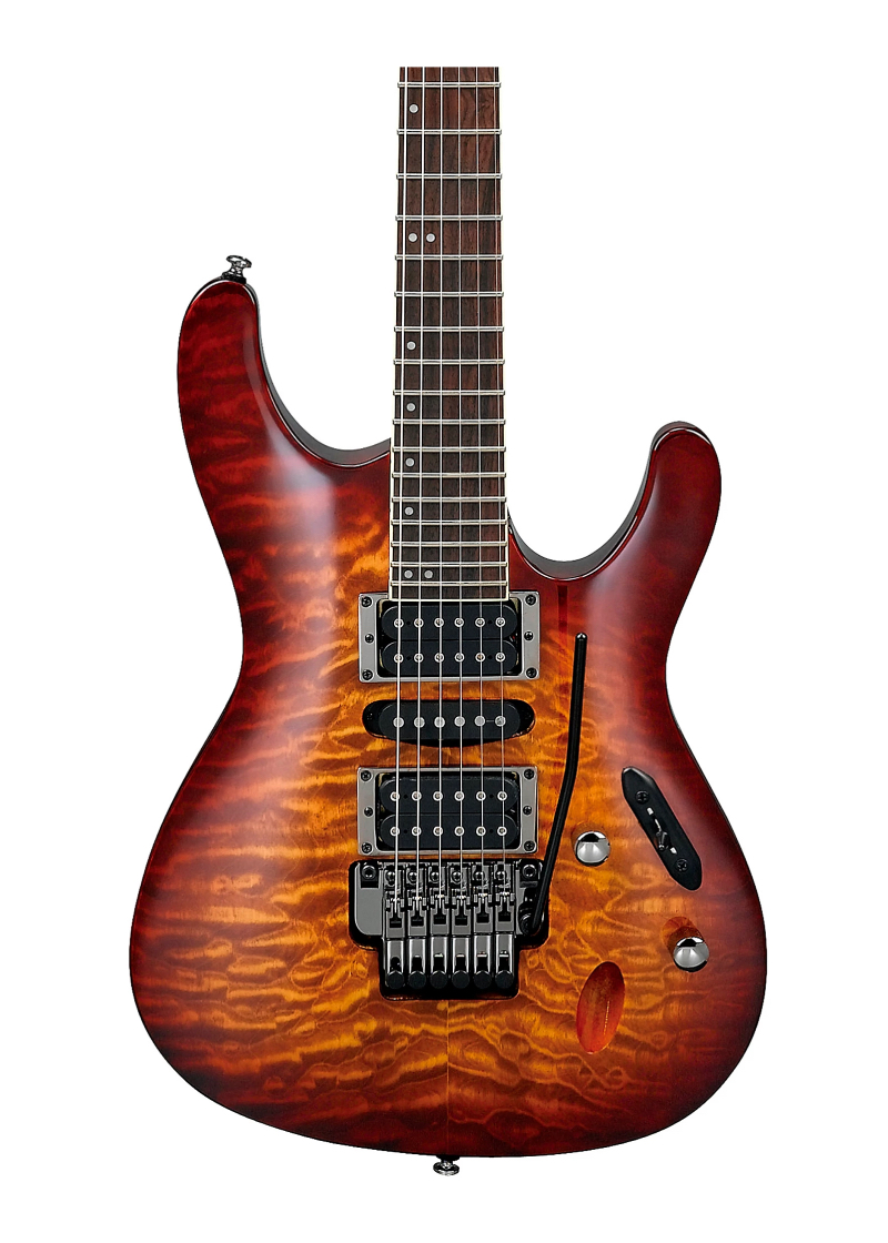 ibanez s series s670qm electric guitar Guitarra eléctrica Ibanez S670QM detalle del cuerpo