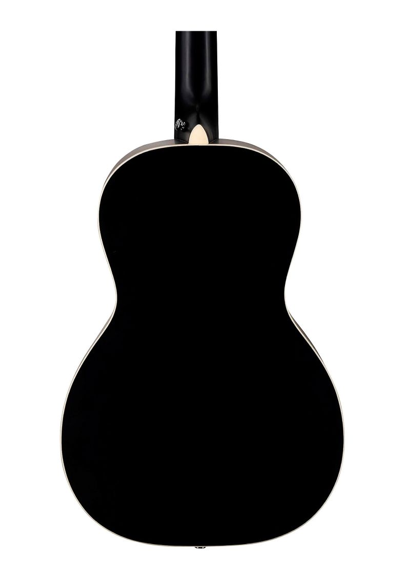 orangewood juniper rubber bridge parlor acoustic electric guitar Guitarra electroacústica Orangewood Juniper vista posterior
