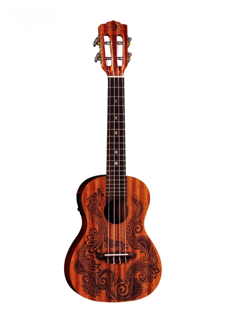 luna henna dragon mahogany concert acoustic electric ukulele mahogany