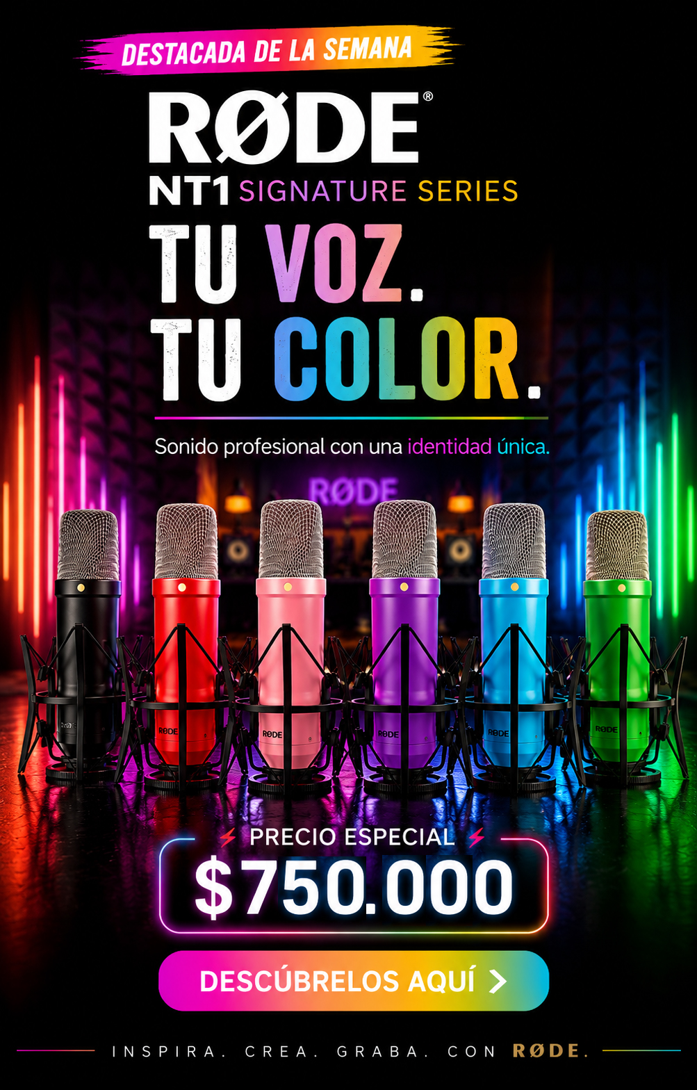 Micrófonos RØDE NT1 Signature Series en colores