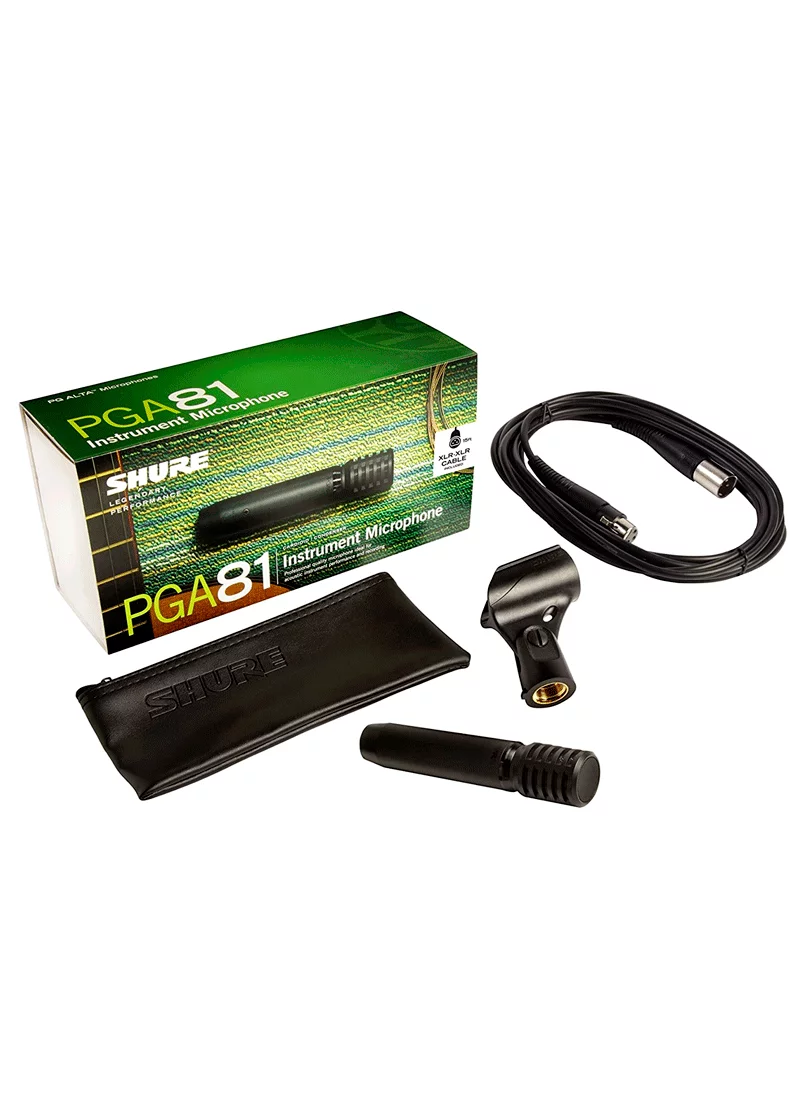 shure pga81 xlr micrófono condensador de instrumento Kit de Micrófono Shure PGA81 para instrumentos acústicos