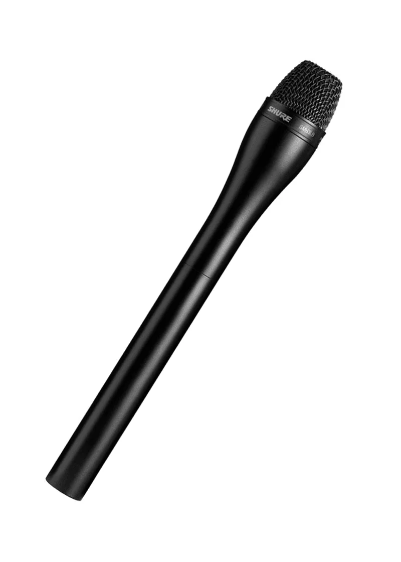 shure sm63lb micrófono dinámico de voz Micrófono Shure SM63LB detalle del cuerpo negro y mango