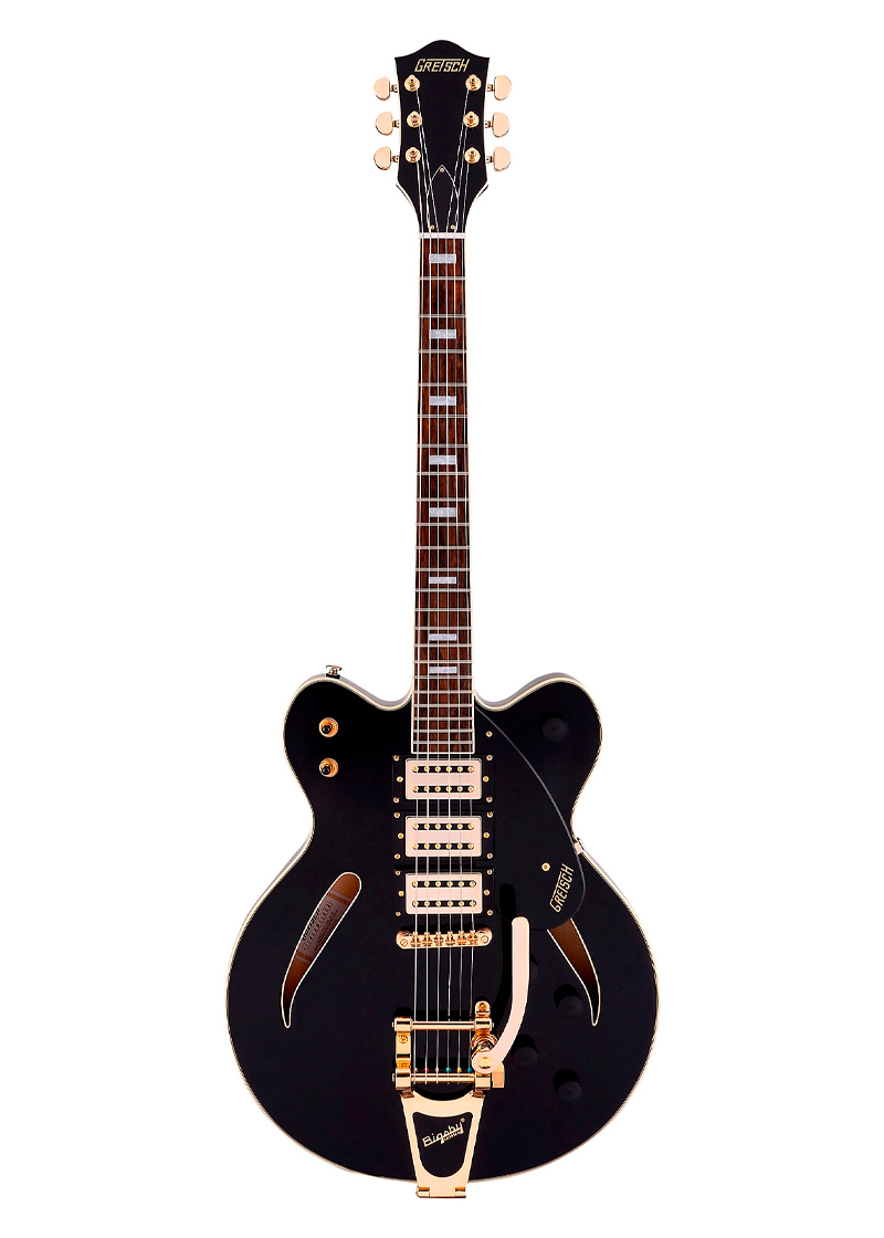 gretsch guitars g2627t streamliner center block 3 pickup cateye with bigsby electric guitar black
