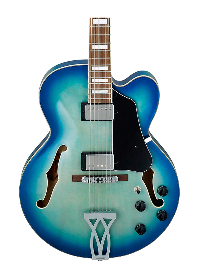 Ibanez-Artcore-AF75-Hollowbody-Electric-Guitar-5 Guitarra eléctrica Ibanez Artcore AF75 Hollowbody detalle del cuerpo hueco Jet Blue Burst