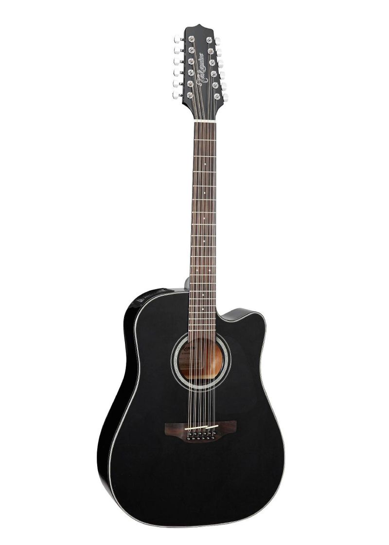 Guitarra electroacústica Takamine GD30CE-12 detalle del cuerpo Black