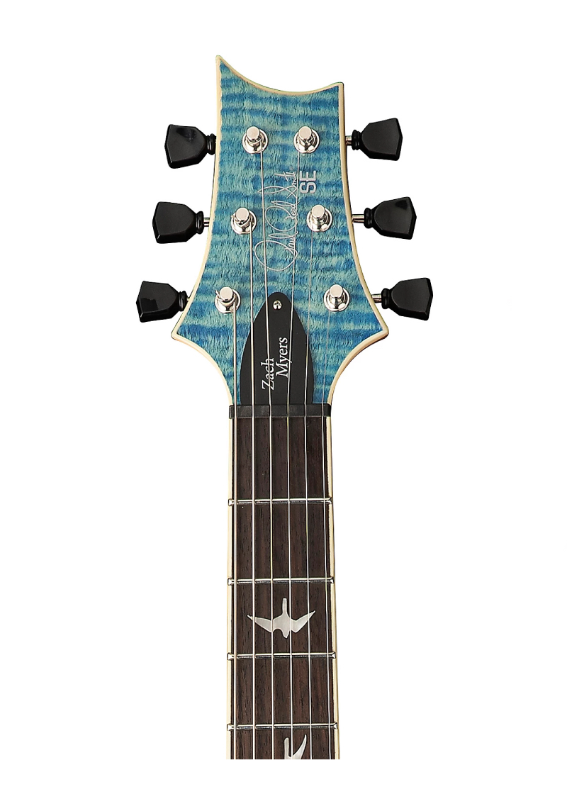 prs se zach myers electric guitar myers blue Guitarra eléctrica PRS SE Zach Myers detalle del diapasón Rosewood con Bird Inlays