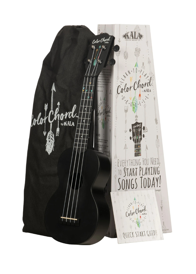 kala learn to play color chord soprano ukulele starter kit black