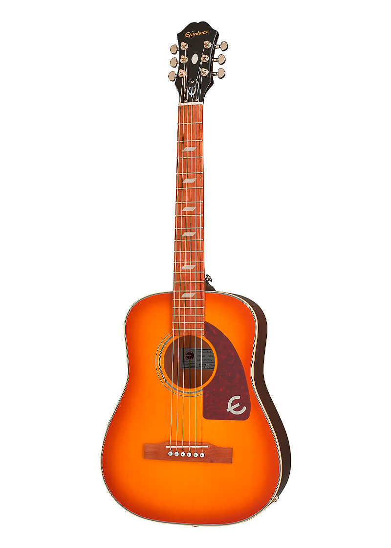 epiphone lil tex travel acoustic electric guitar faded cherry sunburst 1