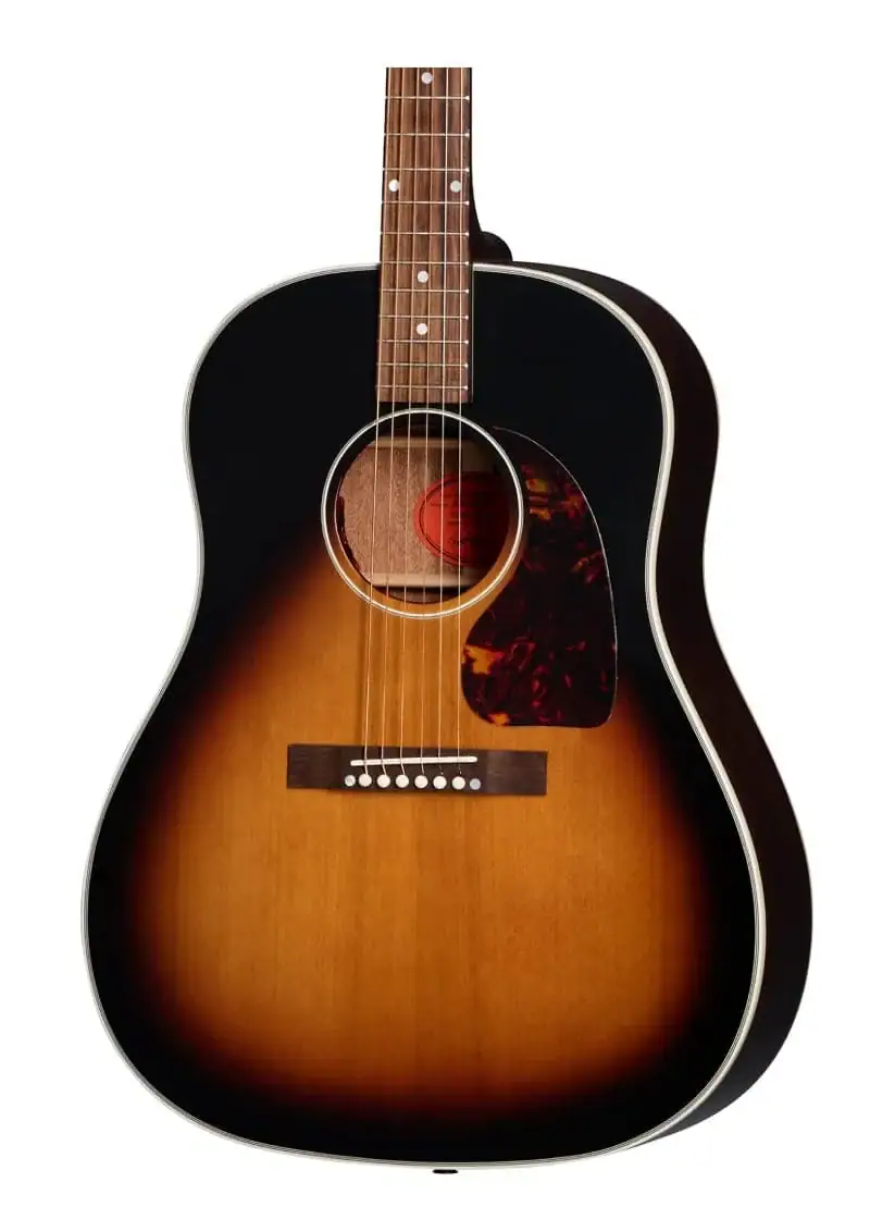 epiphone inspired by gibson custom 1942 banner j 45 acoustic electric guitar vintage burst Guitarra electroacústica Epiphone Inspired by Gibson Custom 1942 Banner J-45 detalle del cuerpo