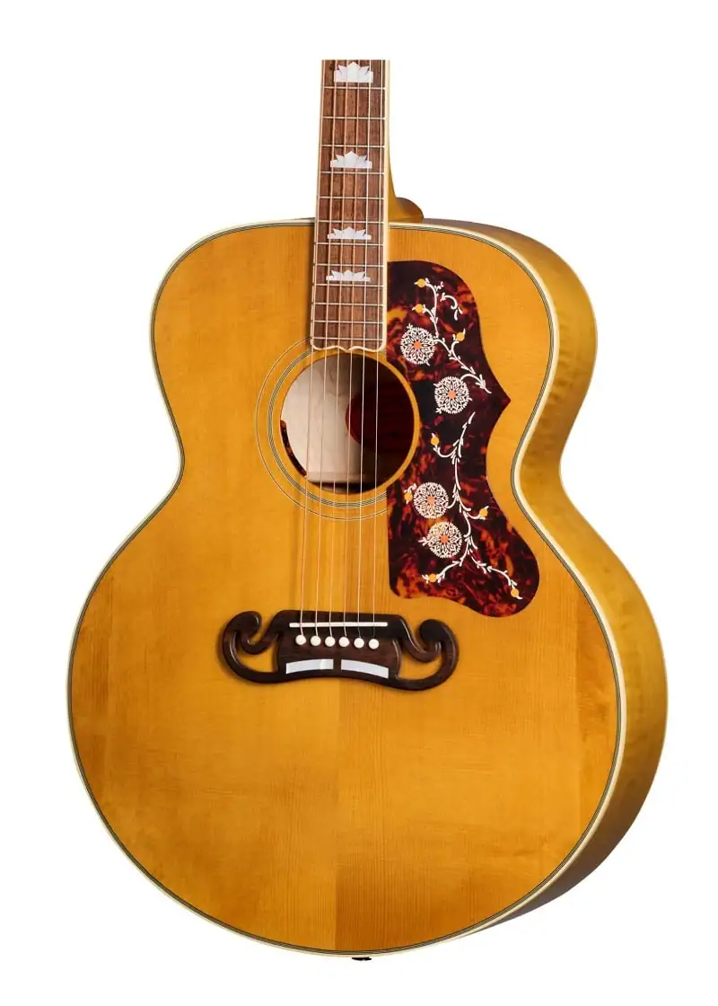 epiphone inspired by gibson custom 1957 sj 200 acoustic electric guitar Guitarra electroacústica Epiphone Inspired by Gibson Custom 1957 SJ-200 detalle del cuerpo Antique Natural