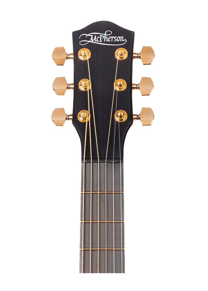mcpherson carbon series touring with gold hardware acoustic electric guitar Guitarra electroacústica McPherson Carbon Series Touring detalle del diapasón