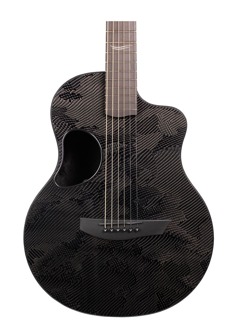 mcpherson carbon series touring with gold hardware acoustic electric guitar Guitarra electroacústica McPherson Carbon Series Touring detalle del cuerpo Camo Top