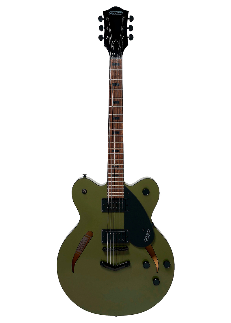 gretsch guitars gretsch streamliner cateye center block black hardware limited edition electric guitar olive drab