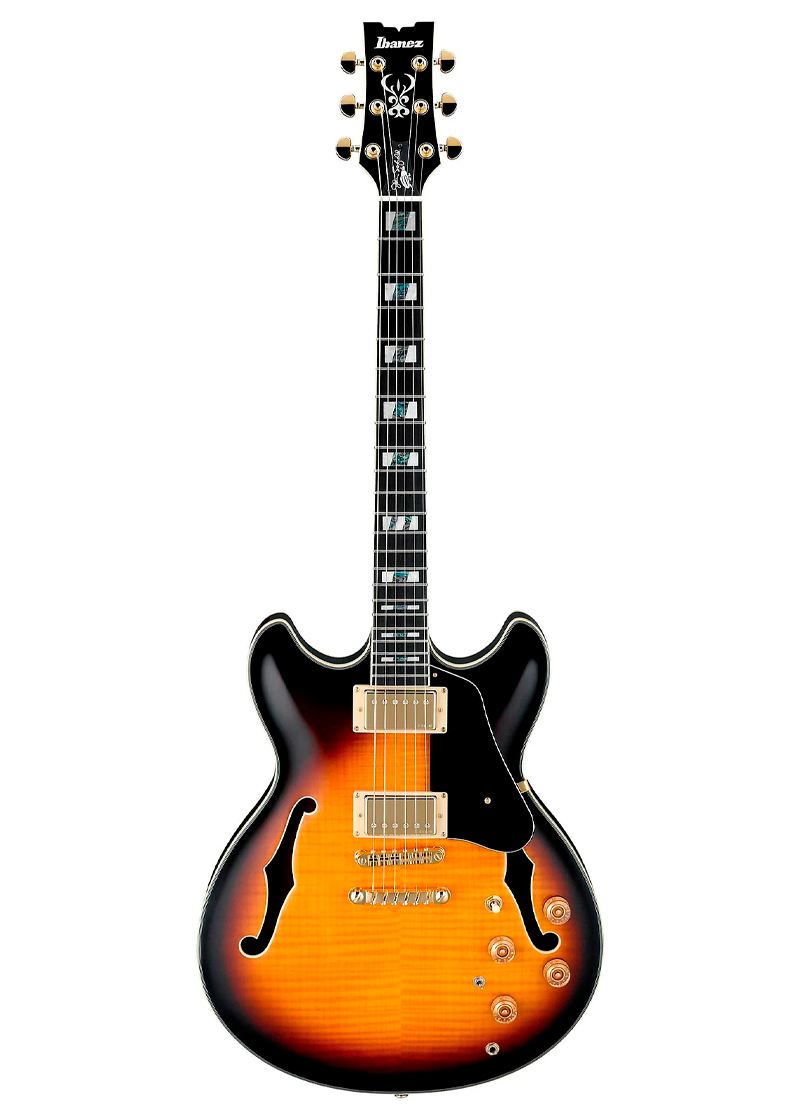 ibanez jsm10 john scofield signature semi hollowbody electric guitar vintage yellow sunburst