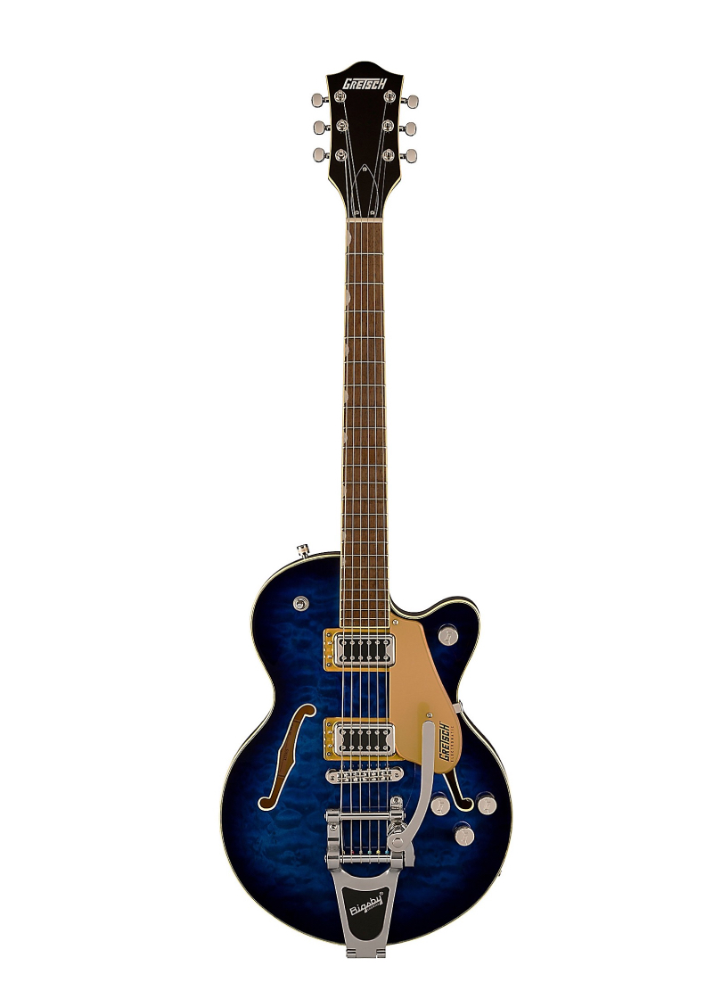 gretsch guitars g5655t qm electromatic center block jr. single cut quilted maple with bigsby electric guitar