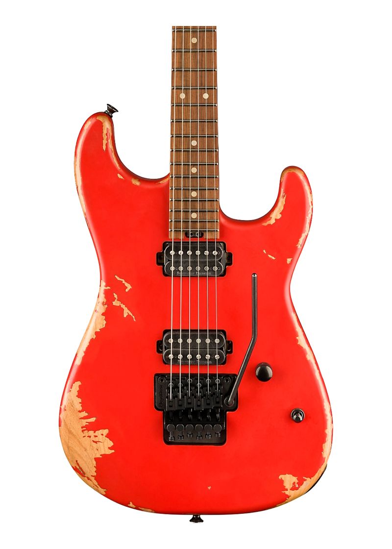 charvel pro mod relic series sd1 hh fr pf weathered Guitarra eléctrica Charvel Pro-Mod Relic SD1 detalle del cuerpo Weathered Orange