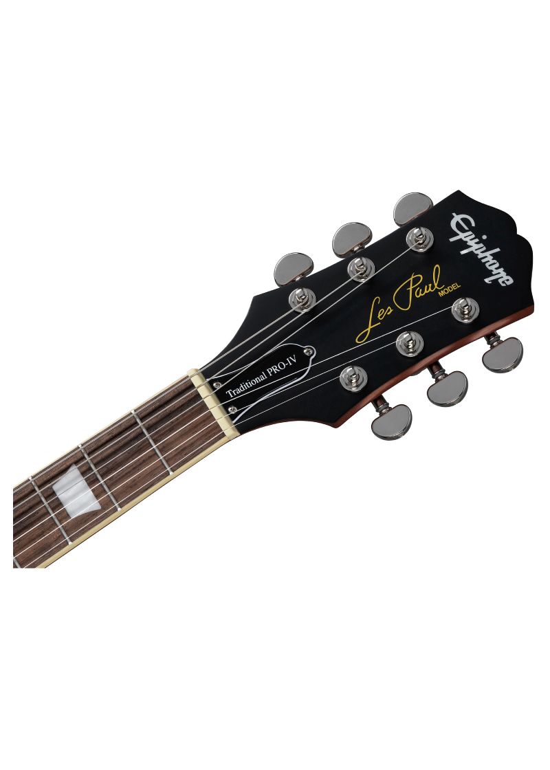 epiphone les paul traditional pro iv limited edition electric guitar worn metallic gold Guitarra eléctrica Epiphone Les Paul Traditional Pro IV detalle del diapasón