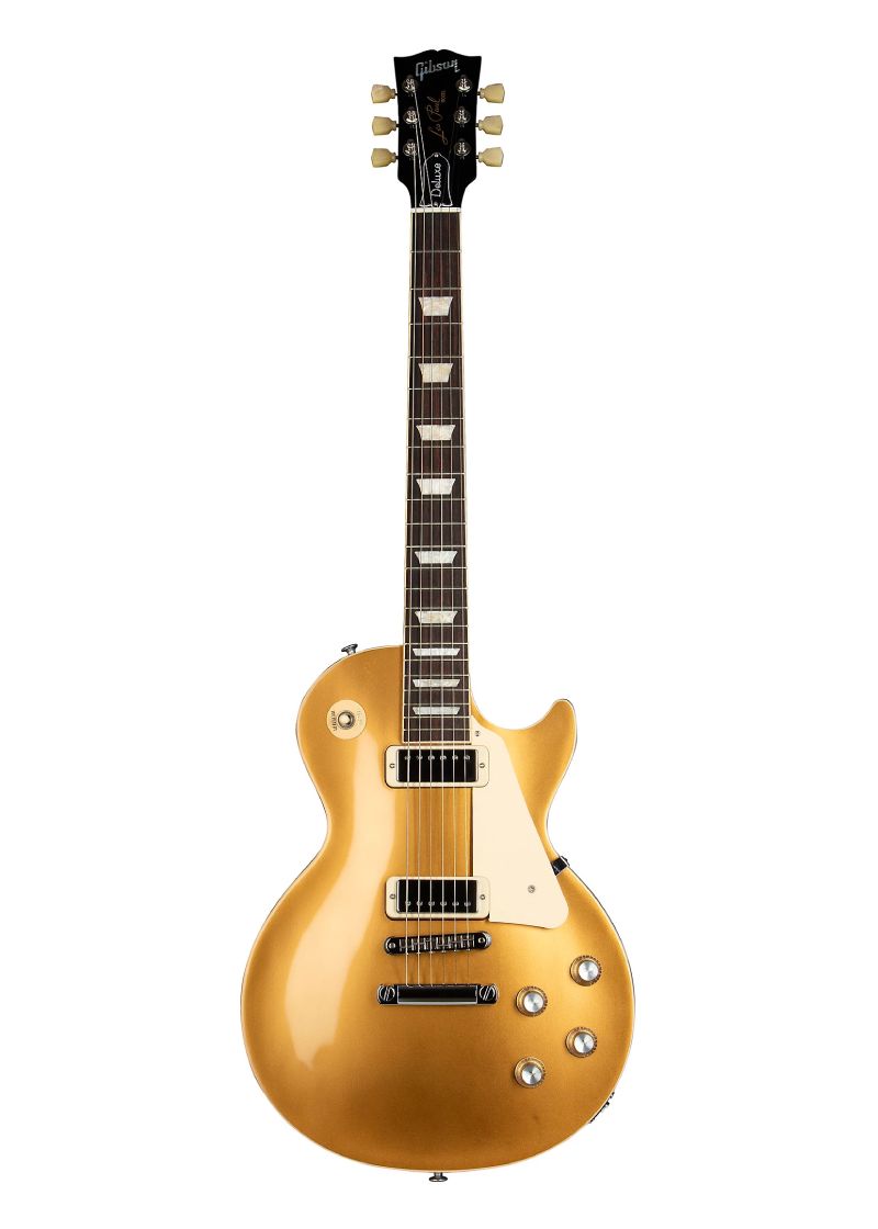 Guitarra eléctrica Gibson Les Paul Deluxe 70s vista frontal Gold Top