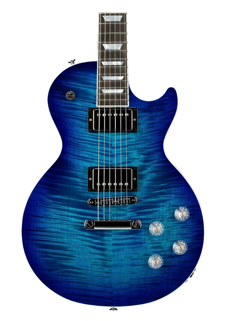 gibson les paul modern figured electric guitar Guitarra eléctrica Gibson Les Paul Modern Figured detalle del cuerpo Cobalt Burst
