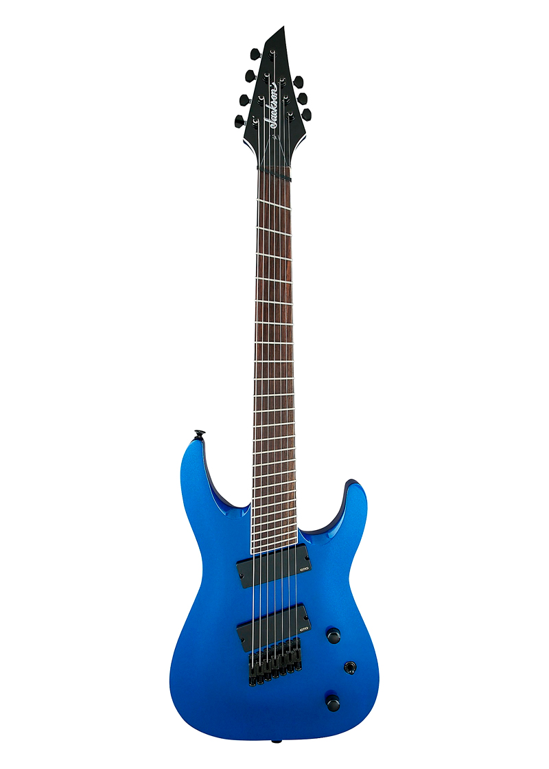 jackson x series soloist slat7 7 string multi scale electric guitar blue metallic