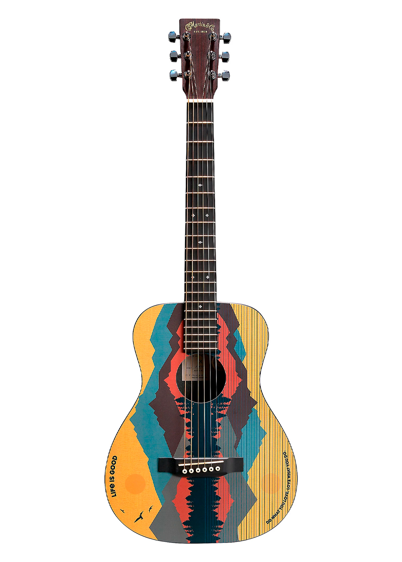 martin lx1 life is good acoustic guitar graphic