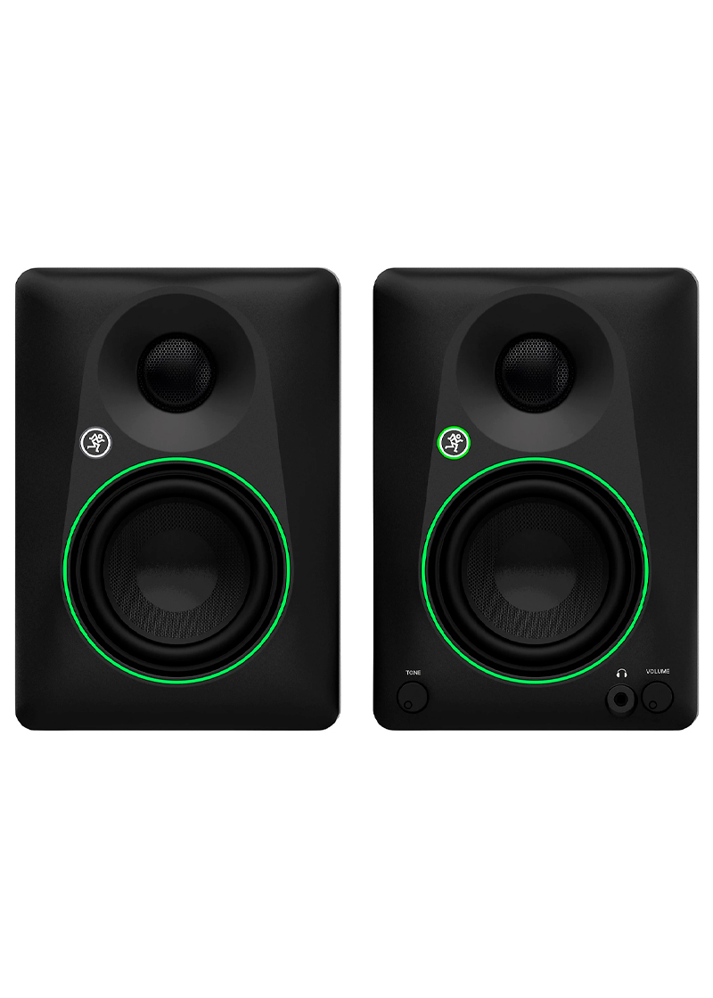 mackie cr4.5 4.5" powered studio monitors with tone control (pair)
