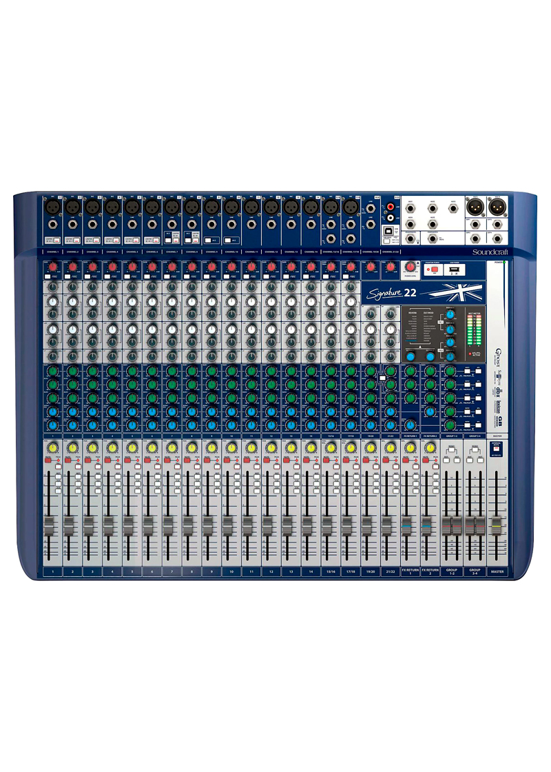 soundcraft signature 22 22 input analog mixer with effects