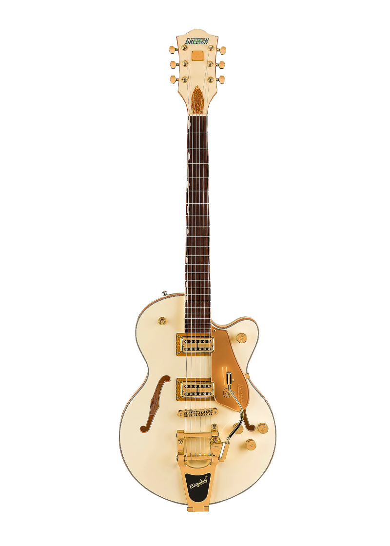 gretsch guitars electromatic chris rocha broadkaster jr. center block electric guitar vintage white