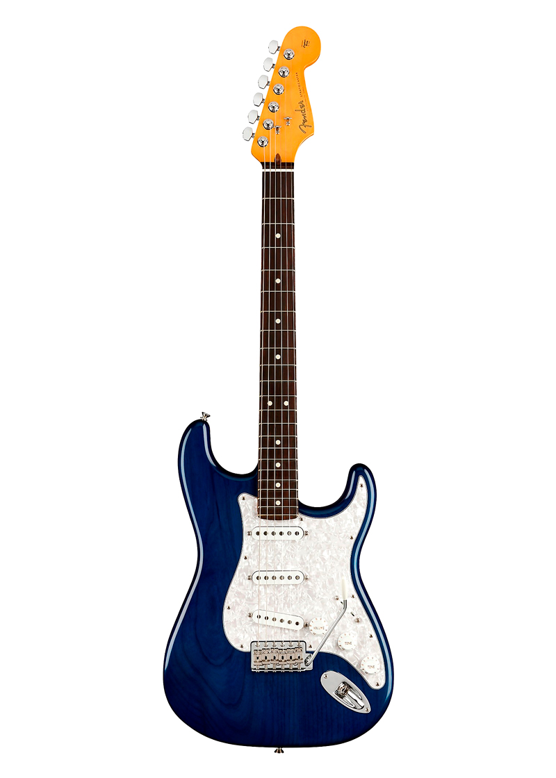 fender cory wong stratocaster rosewood fingerboard electric guitar transparent sapphire blue