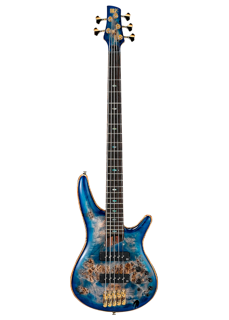 ibanez sr2605 premium 5 string bass cerulean blue burst