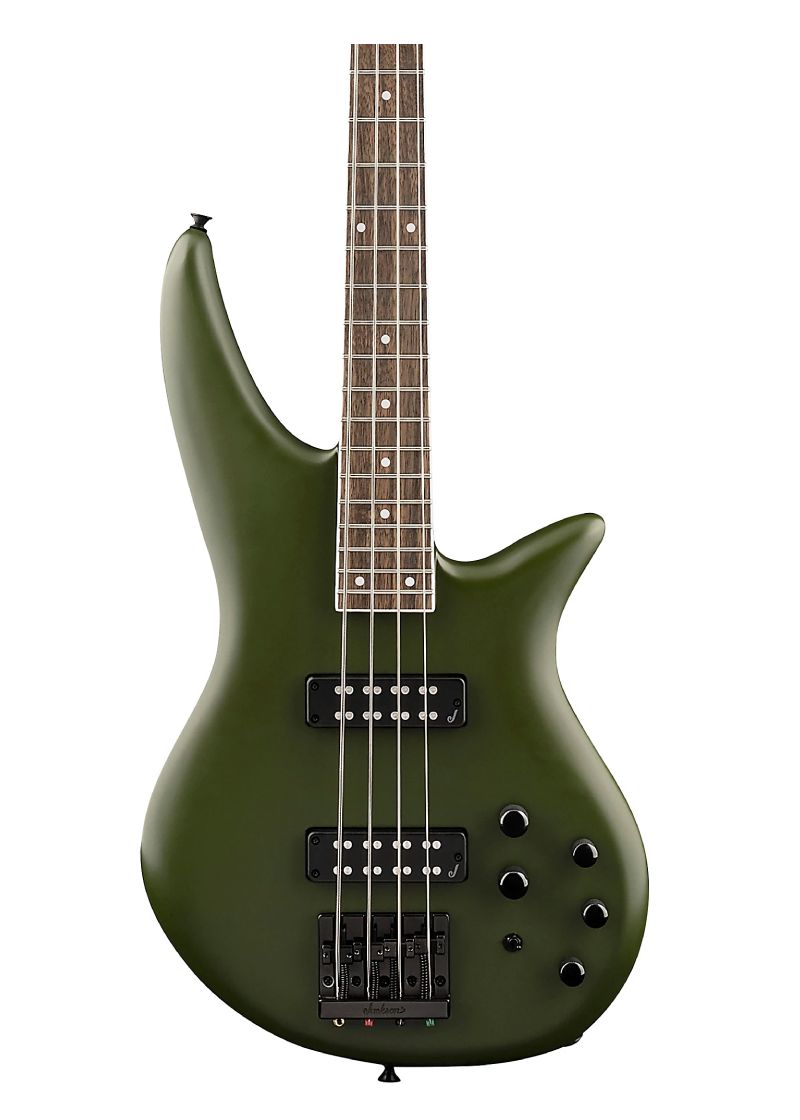 jackson x series spectra bass sbx iv electric bass guitar Bajo eléctrico Jackson Spectra Bass SBX IV detalle del cuerpo Matte Army Drab