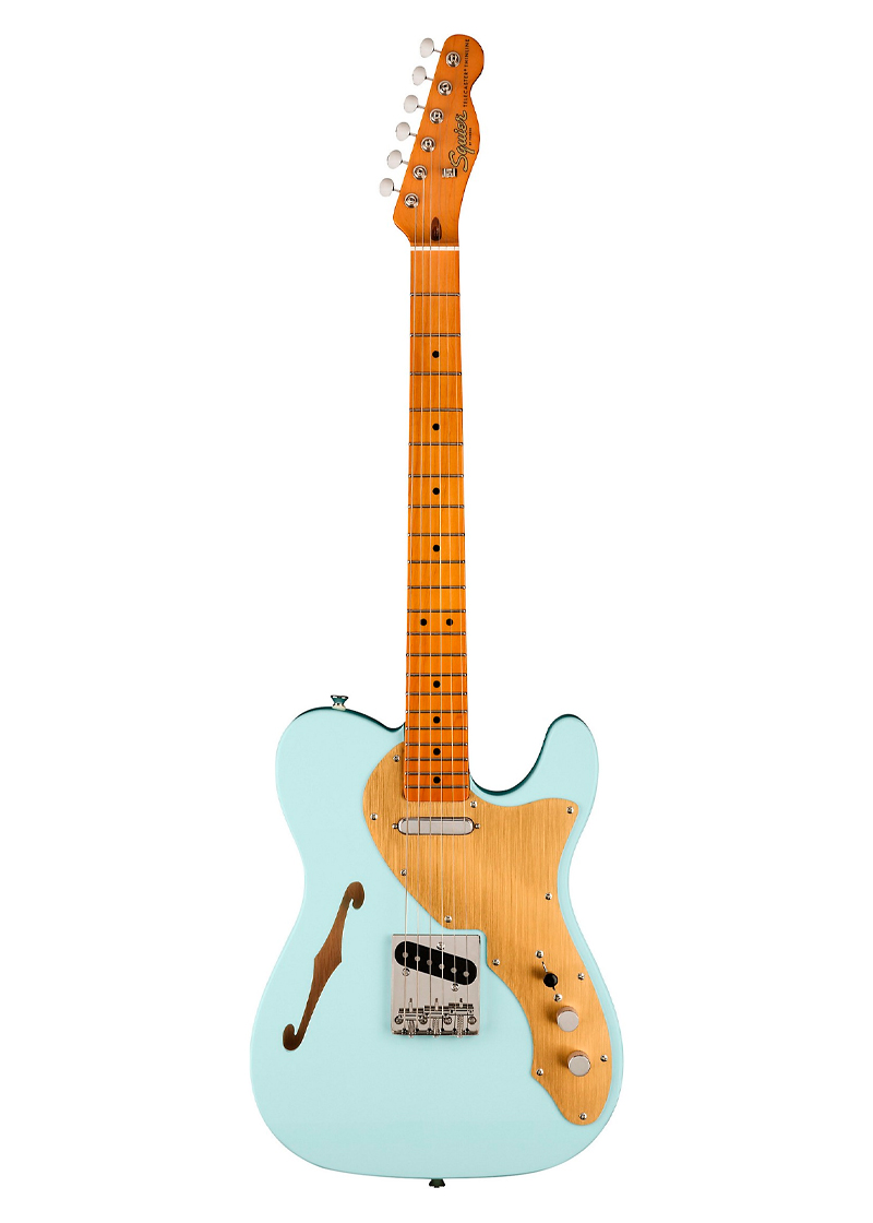 squier limited edition classic vibe '60s telecaster thinline maple fingerboard electric guitar sonic blue