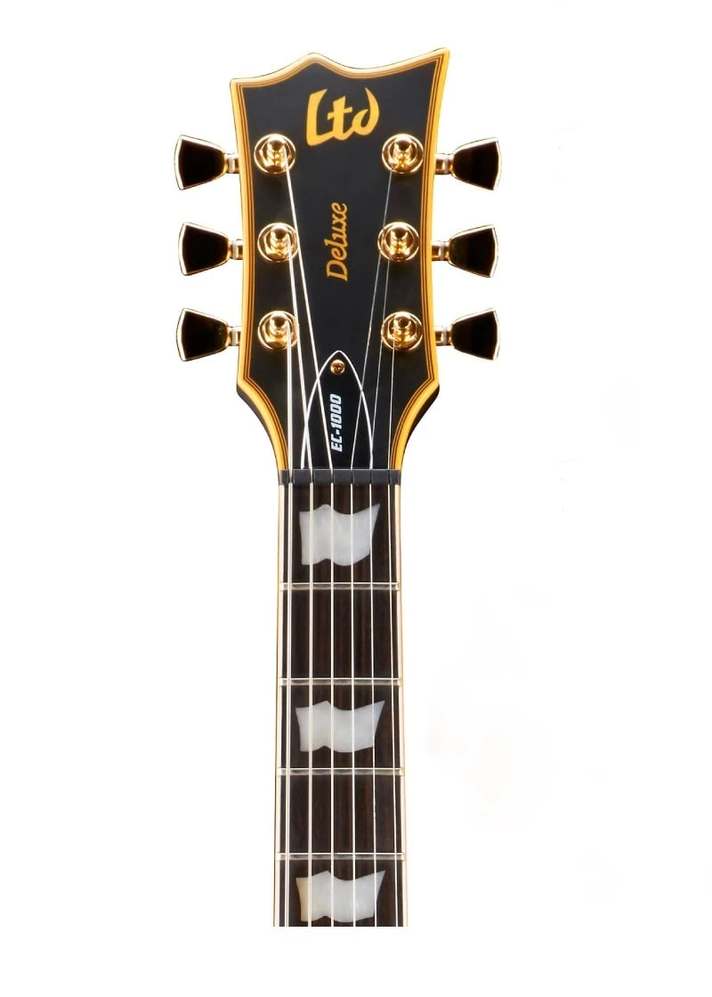 esp ltd deluxe ec 1000 electric guitar vintage black Guitarra eléctrica ESP LTD Deluxe EC-1000 detalle del diapasón