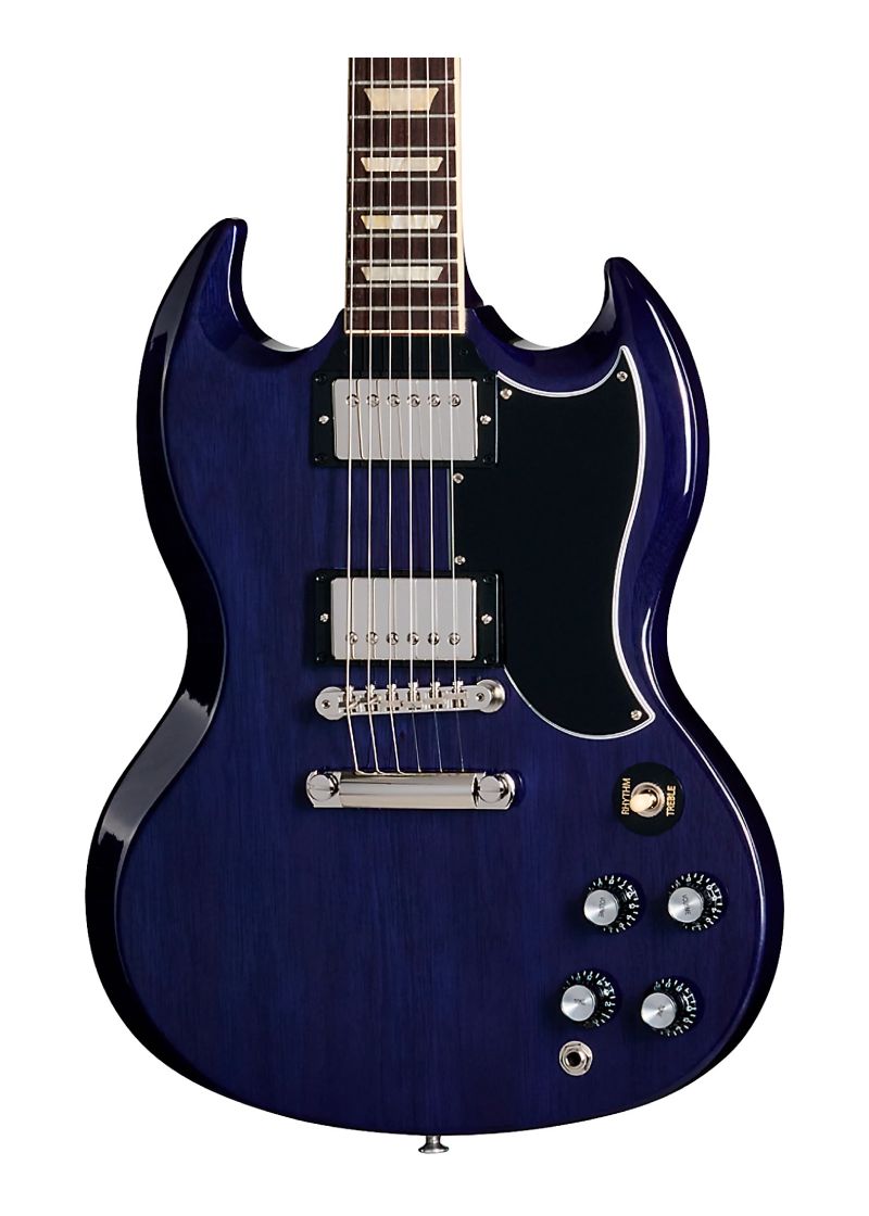 gibson sg standard '61 electric guitar Guitarra eléctrica Gibson SG Standard 61 detalle del cuerpo Blue Sky