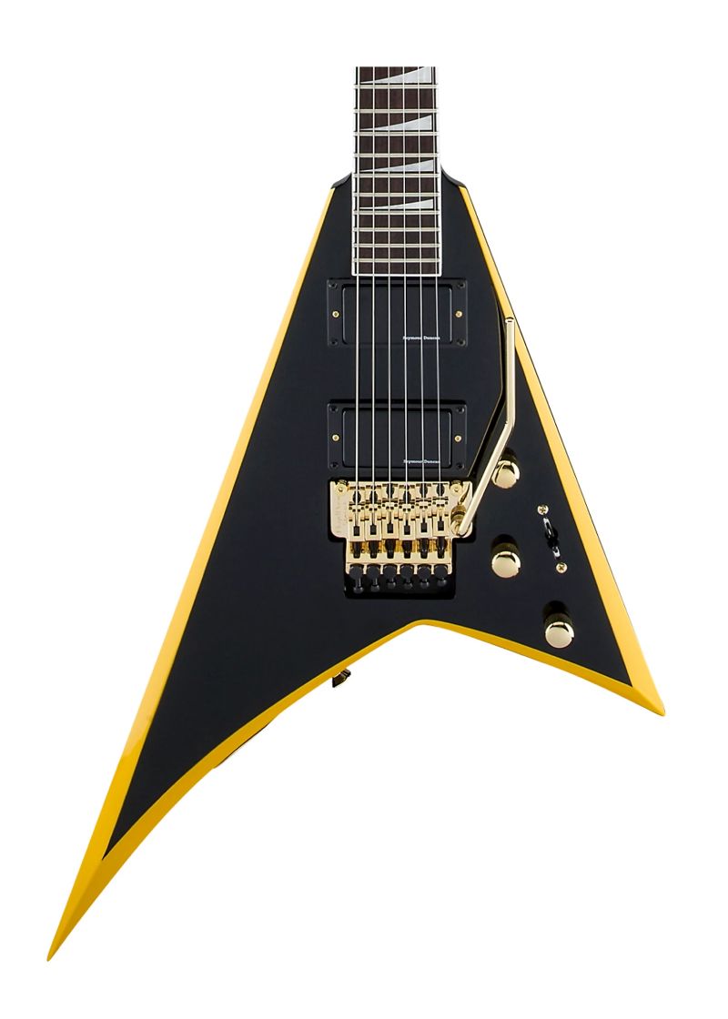 jackson x series rhoads rrx24 electric guitar Guitarra eléctrica Jackson X Series Rhoads RRX24 detalle del cuerpo Black with Yellow Bevels