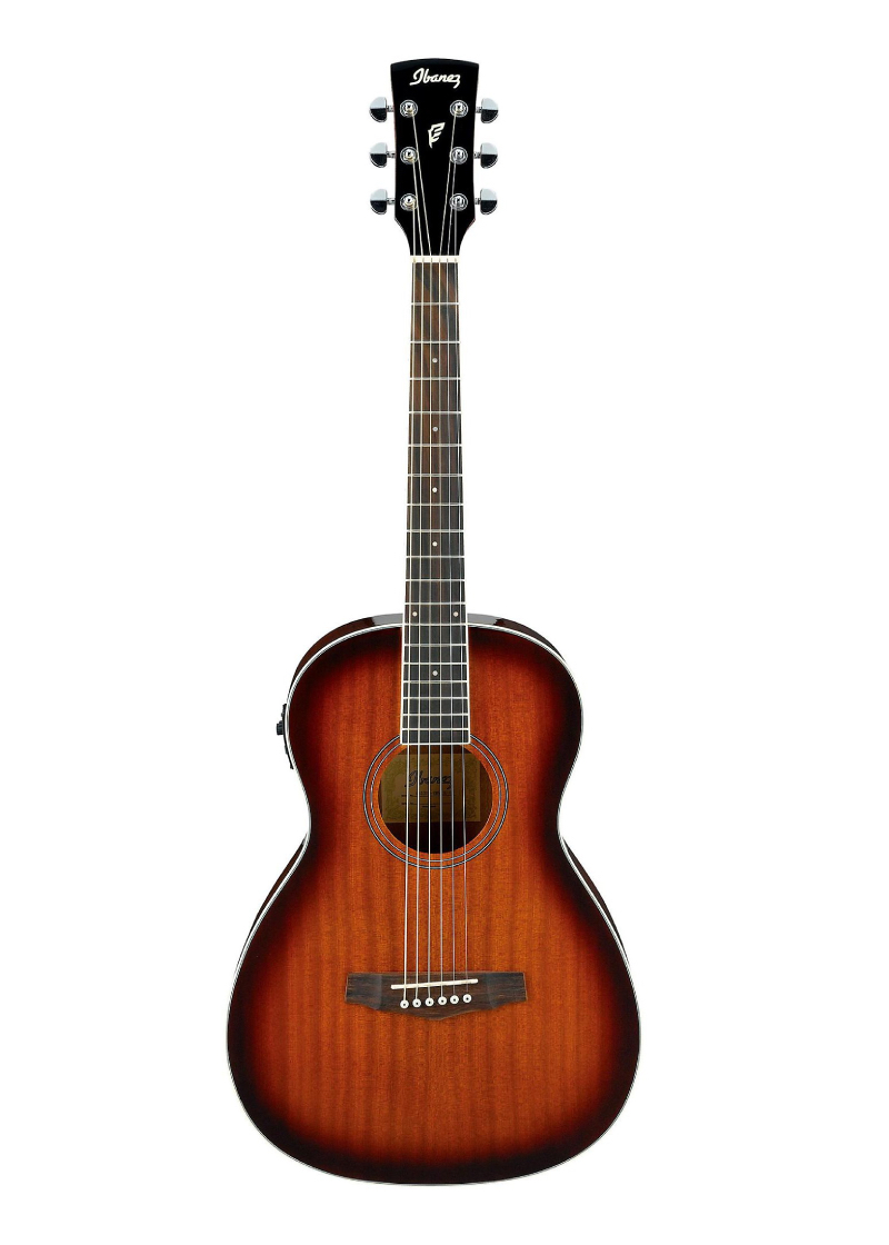 ibanez pn12e parlor acoustic electric guitar vintage mahogany sunburst
